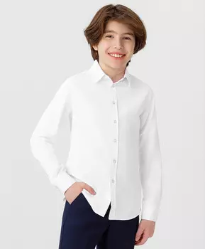 Рубашка приталенная на пуговицах белая Button Blue