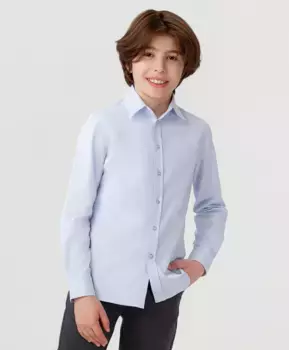 Рубашка приталенная на пуговицах голубая Button Blue (170)