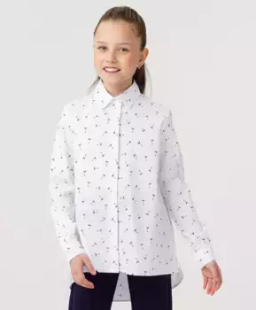 Рубашка с принтом белая Button Blue (134)