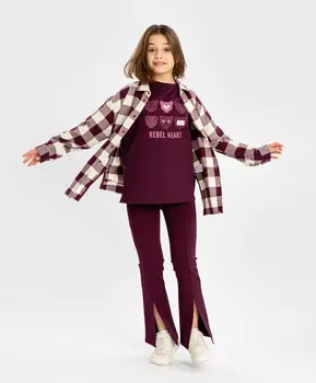 Рубашка в клетку на кнопках с длинным рукавом теплая мультицвет детская Button Blue (158)