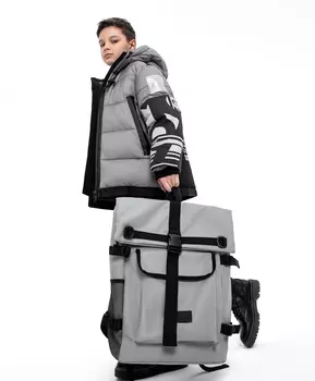 Рюкзак из плотной водоотталкивающей плащовки серый Gulliver