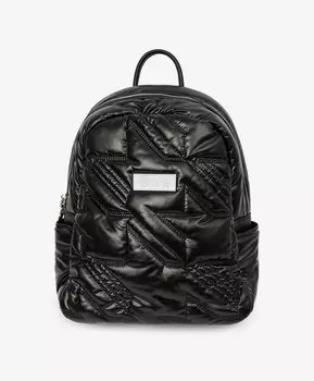 Рюкзак стёганый из плащовки чёрный для девочки Gulliver (One size)