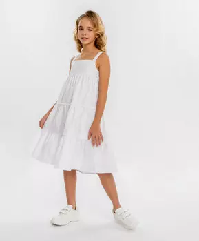 Сарафан с перфорацией белый для девочки Button Blue (164)
