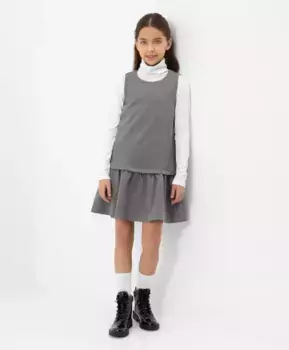 Сарафан с заниженной линией талии серый Gulliver (164)