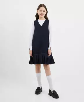 Сарафан текстильный синий для девочки Gulliver (134)