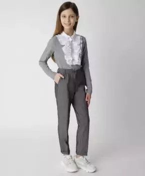 Серая блузка с жабо Gulliver (134)