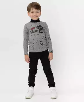 Серая меланжевая водолазка Button Blue (110)