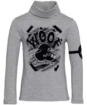 Серая меланжевая водолазка Button Blue (128)