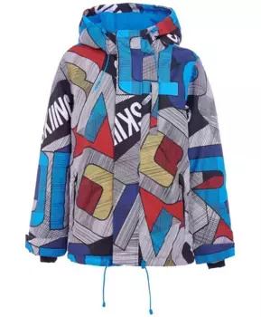 Серая зимняя куртка с орнаментом Button Blue (110)