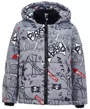 Серая зимняя куртка с орнаментом Button Blue (134)