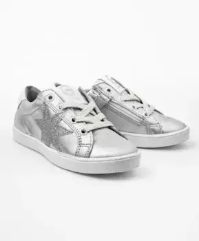 Серебристые кожаные кеды Gulliver (32)
