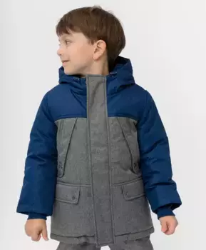 Серо-синее демисезонное полупальто Button Blue (128)