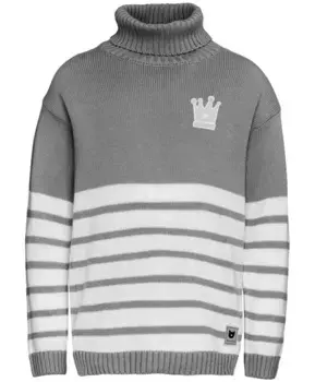 Серый свитер в полоску Button Blue (98)