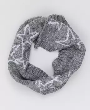 Серый вязаный воротник Button Blue