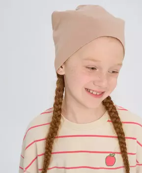 Шапка демисезонная детская бежевая Button Blue