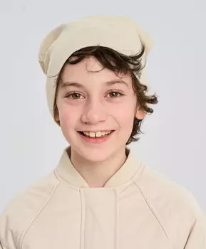 Шапка демисезонная детская бежевая Button Blue