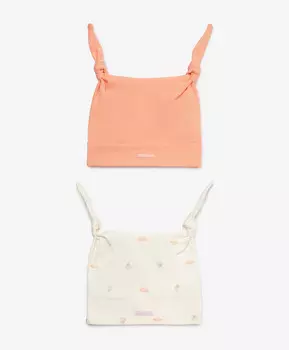 Шапка с узелками для девочки трикотажная мультицвет Gulliver