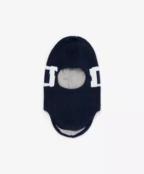 Шапка-шлем вязаная синяя для мальчика Gulliver (46)