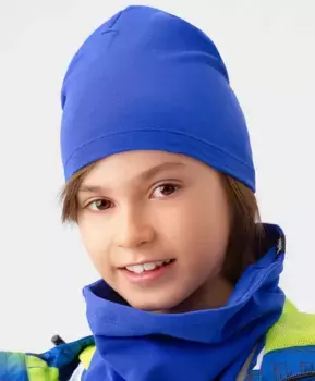 Шапка трикотажная синяя Button Blue (52)