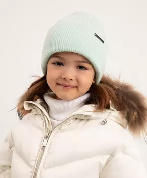 Шапка вязаная ментоловая для девочки Roberto Moretti