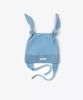 Шапка вязаная на трикотажной подкладке голубая Gulliver (46)