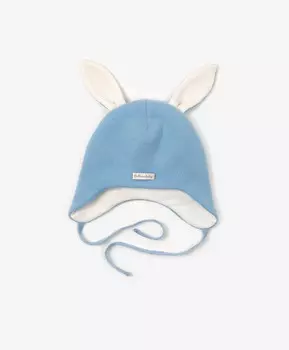 Шапка вязаная на трикотажной подкладке голубая Gulliver (46)