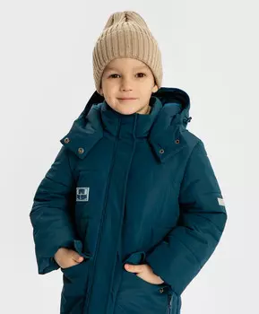 Шапка вязаная с отворотом бежевая детская Button Blue (54)