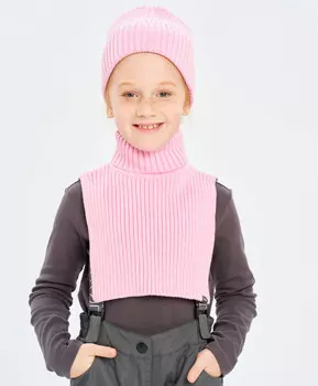 Шапка вязаная с отворотом розовая для девочки Button Blue
