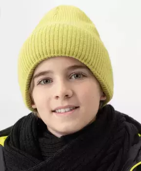 Шапка вязаная салатовая Button Blue (56)