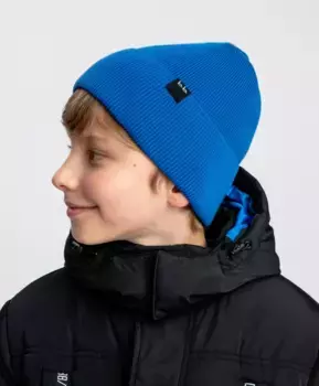 Шапка вязаная синяя Button Blue (56)