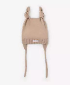 Шапочка бежевая с принтом Gulliver (3-6 м)