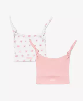 Шапочка трикотажная с ушками, комплект из 2х штук мульиицвет для девочки Gulliver (48)