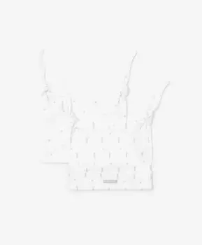 Шапочки трикотажные с узелками унисекс белые Gulliver