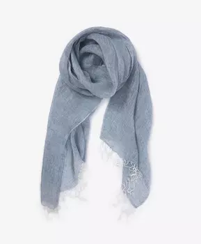 Шарф льняной меланжевый голубой GLVR