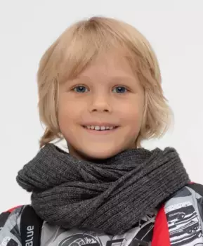 Шарф-снуд вязаный серый Button Blue (52*20)