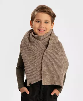Шарф вязаный детский хаки Button Blue