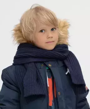 Шарф вязаный синий Button Blue (130*20)