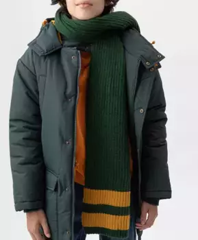 Шарф вязаный зеленый Button Blue (One size)