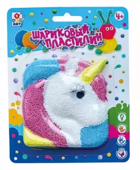 Шариковый пластилин "Единорог", в блистере 16х12,5х2,5 см