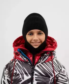 Шлем вязаный черный Gulliver (56)