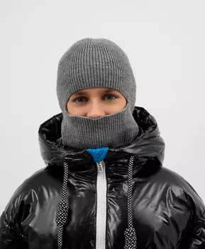 Шлем вязаный серый Gulliver