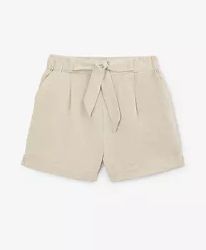 Шорты для девочки льняные бежевые Gulliver