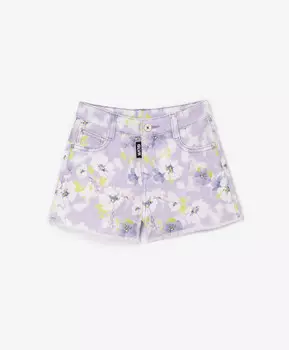 Шорты джинсовые в цветочек для девочки Gulliver (98)