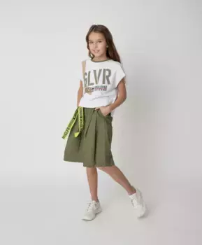 Шорты хаки с поясом Gulliver (158)