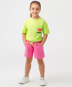 Шорты из футера ярко-розовые Button Blue (98)