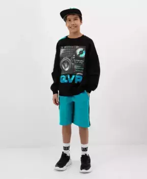 Шорты с контрастными вставками бирюзовые Gulliver (170)