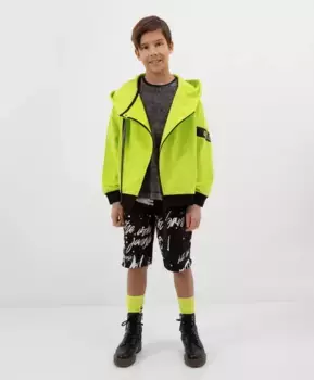 Шорты с крупным принтом черные Gulliver (140)