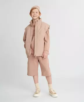 Шорты удлиненные с поясом на резинке бежевые детские Button Blue