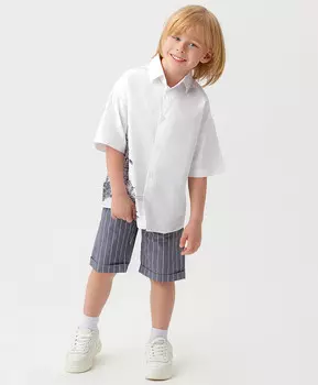Шорты в полоску серо-синие Button Blue (98)