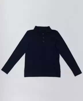 Синее поло с длинным рукавом Button Blue (134)